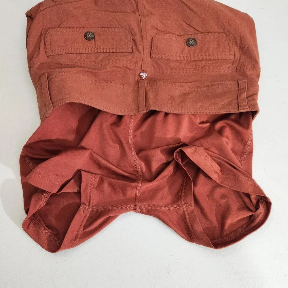 Prana Womens Rust Orange Button Closure Skort Size 2 Lightweight Cotton Skort - Picture 7 of 11